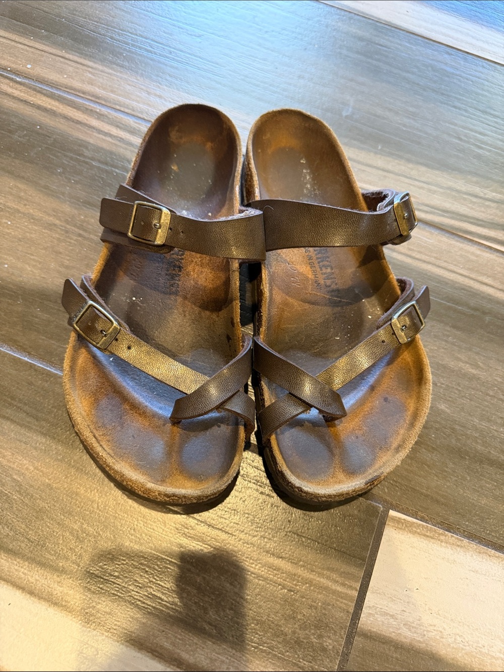 Birkenstock Brown Double-Strap Kids Sandals with Buckles